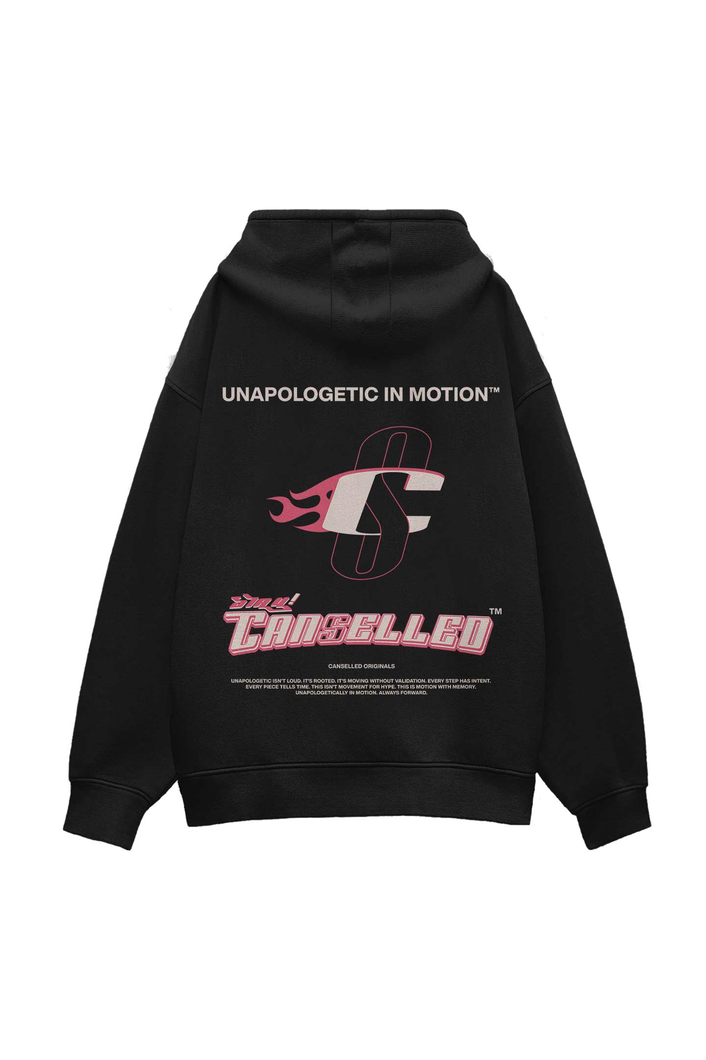 UNAPOLOGETIC IN MOTION™ BLACK HOODIE