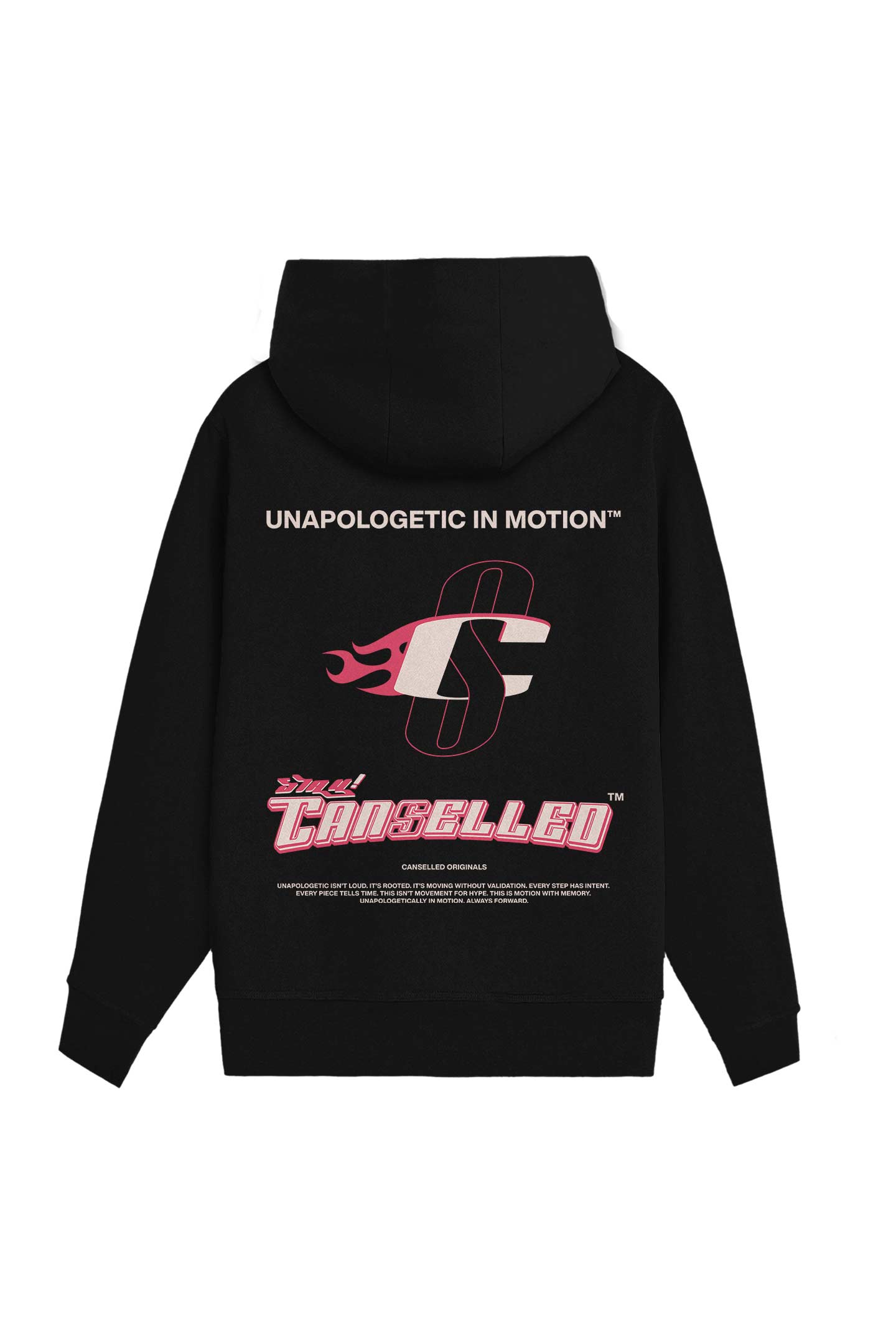 UNAPOLOGETIC IN MOTION™ BLACK ZIP HOODIE