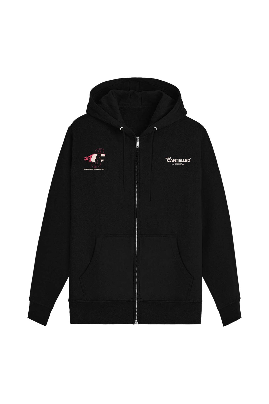 UNAPOLOGETIC IN MOTION™ BLACK ZIP HOODIE
